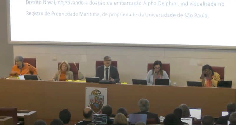 Aprovada por 87 votos a 13 no Co, com 5 abstenções, decisão de doar barco “Alpha Delphini” à Marinha ignorou carta de repúdio de discentes do Instituto Oceanográfico