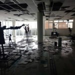 Na segunda, 28, comunidade da Faculdade de Educação realiza ato público em defesa de sua Biblioteca; teto cedeu em maio e chuvas podem destruir o acervo, mas Reitoria retarda obras